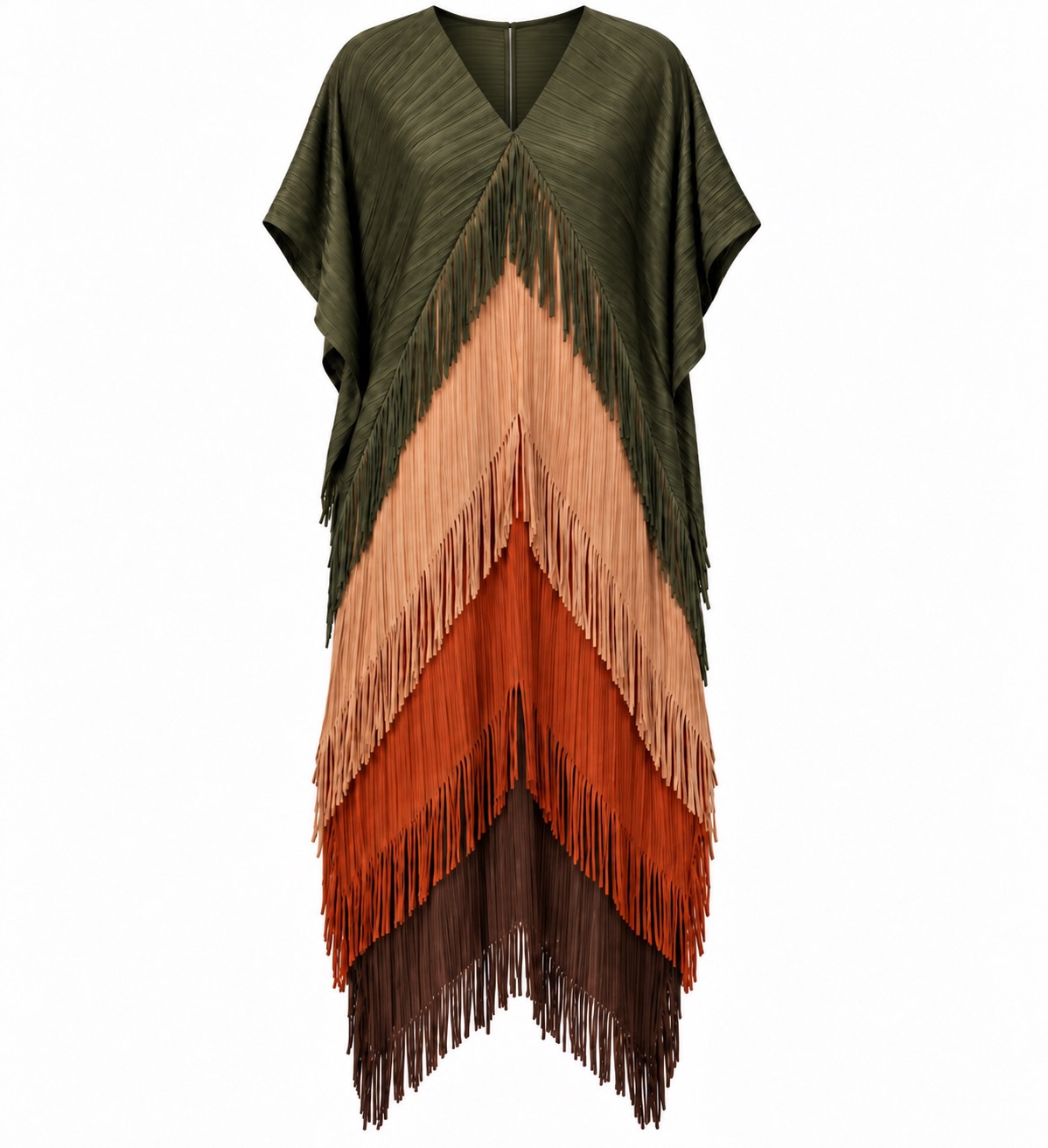 VESTIDO ESPAÑOL FLECOS GREEN