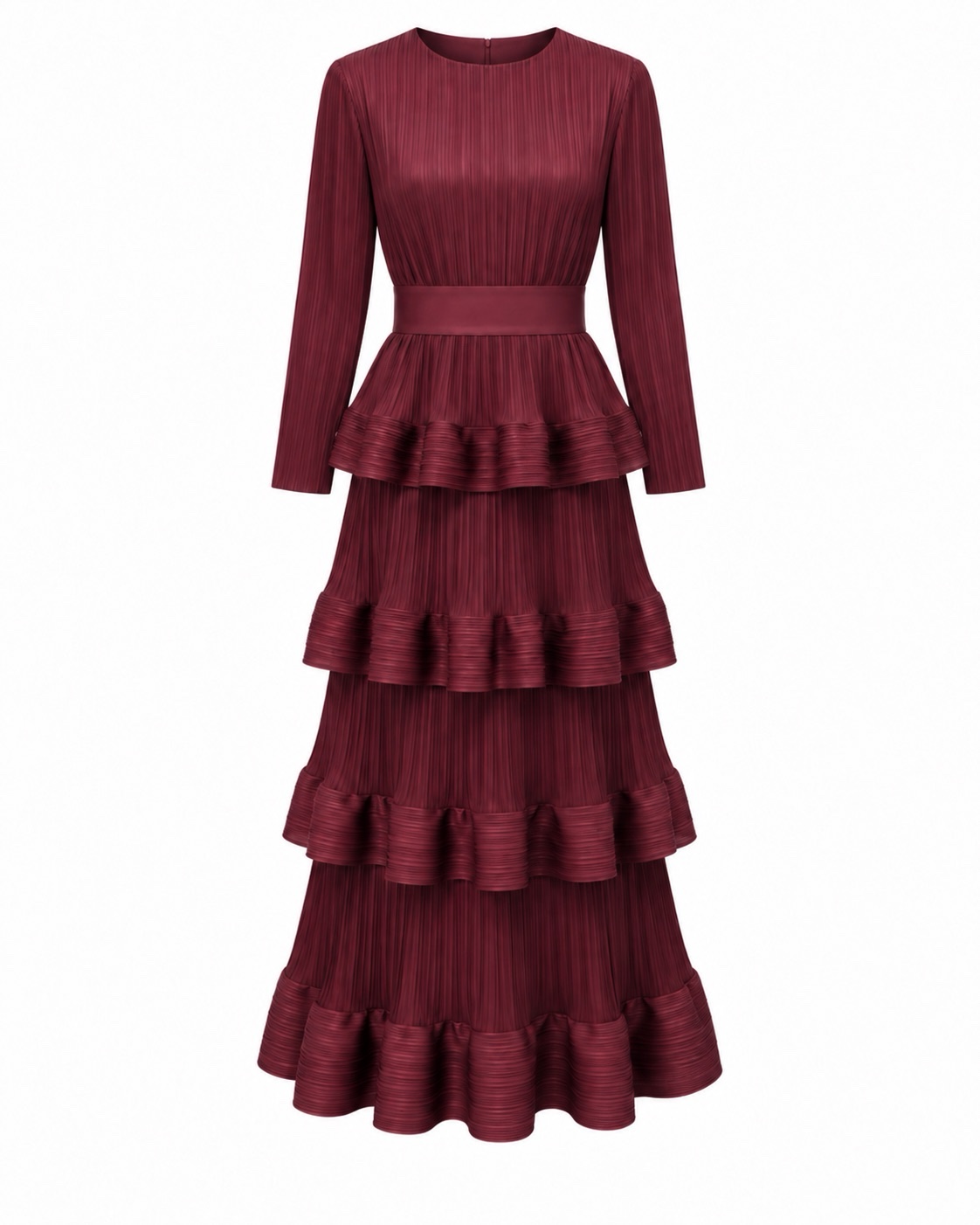 VESTIDO ESPAÑOL OLANES BORGOÑA