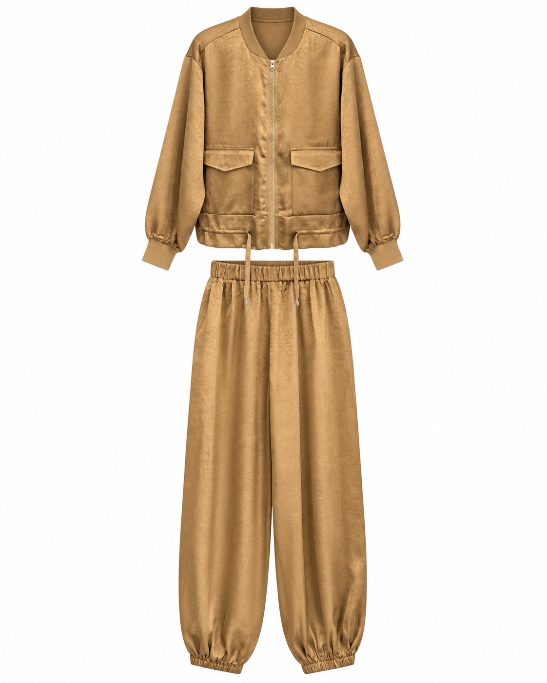 CONJUNTO BOMBER SATIN GOLD