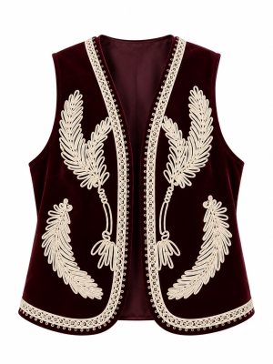 CHALECO BORDADO BURGUNDY