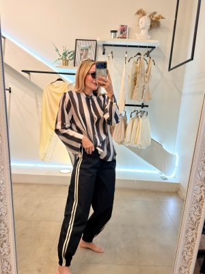 BLUSA LINES BLACK WHITE