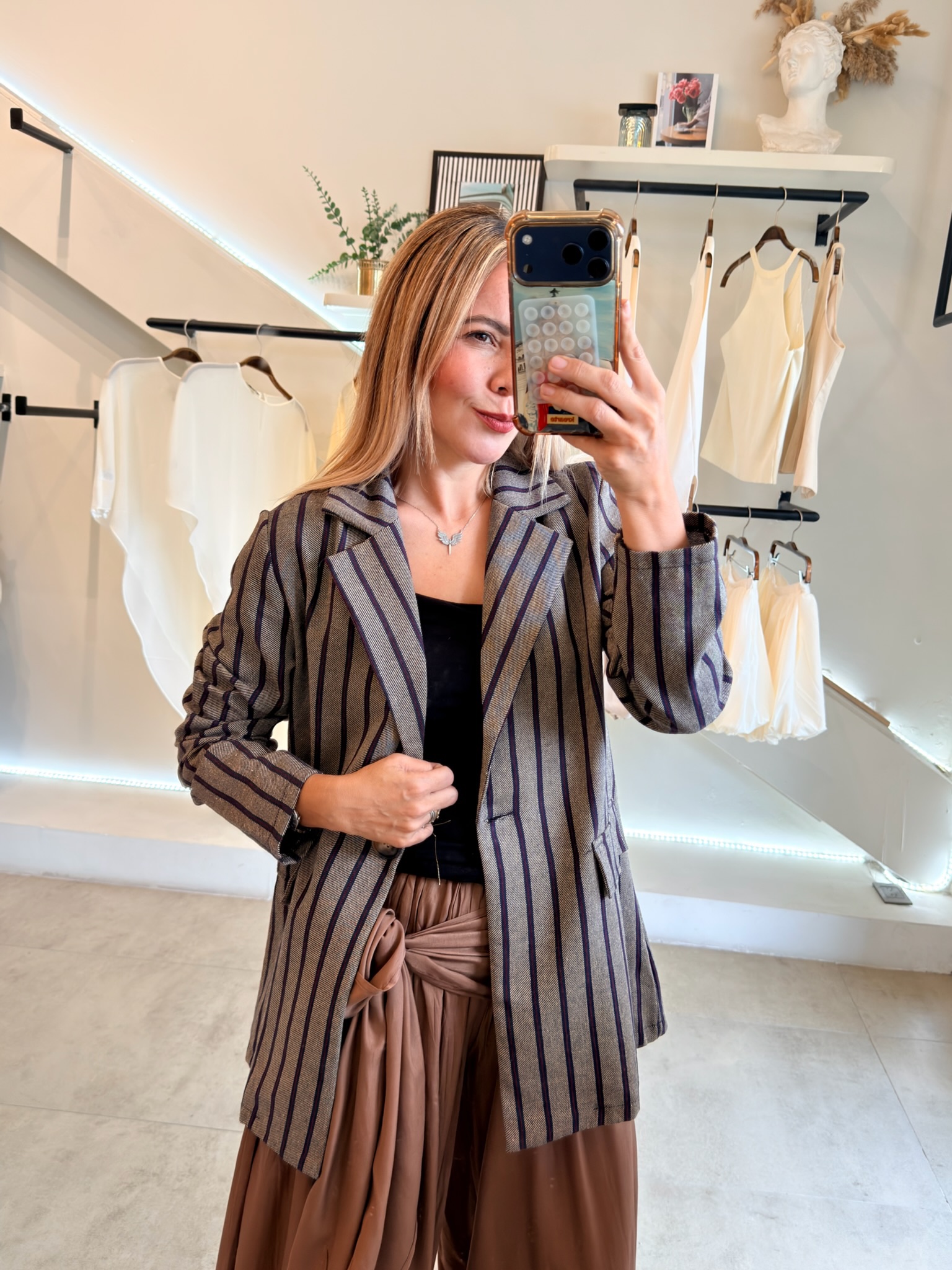 BLAZER BROWN LINES RED - Imagen 2