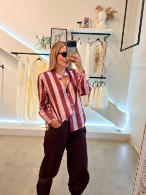 BLUSA LINES PINK BURGUNDY