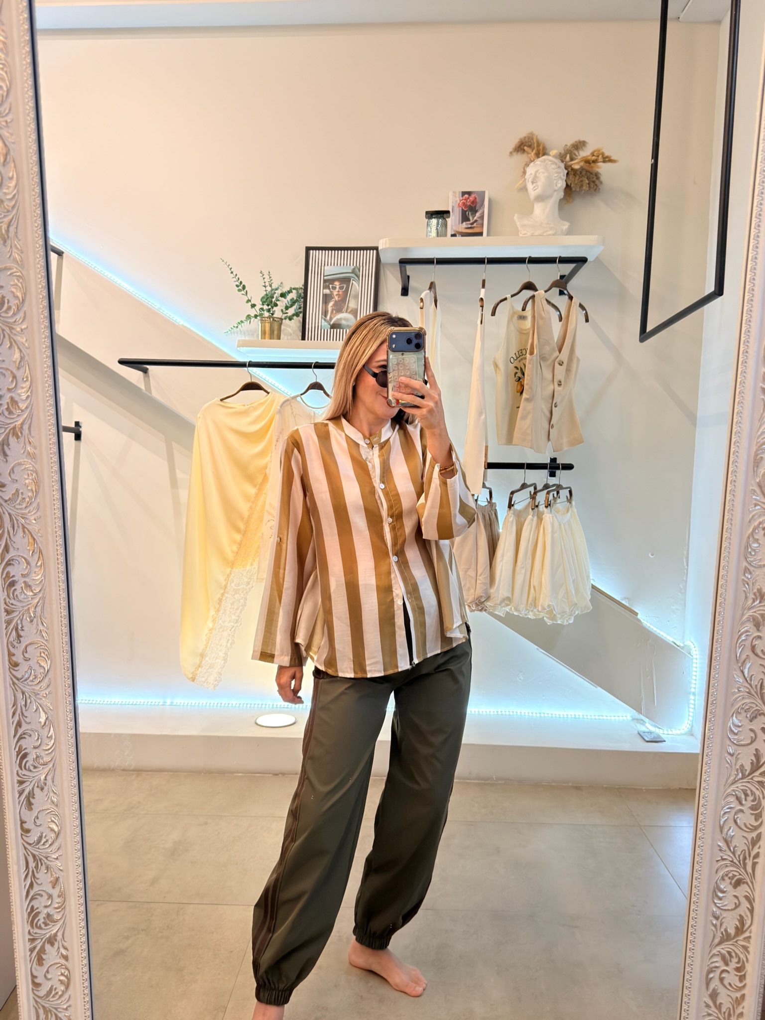 BLUSA LINES WHITE GOLD - Imagen 8