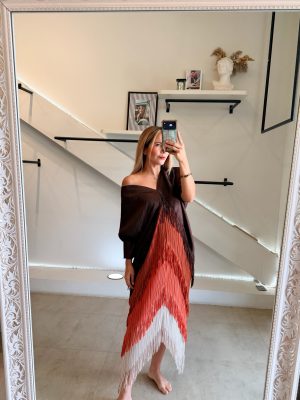 VESTIDO ESPAÑOL FLECOS ORANGE