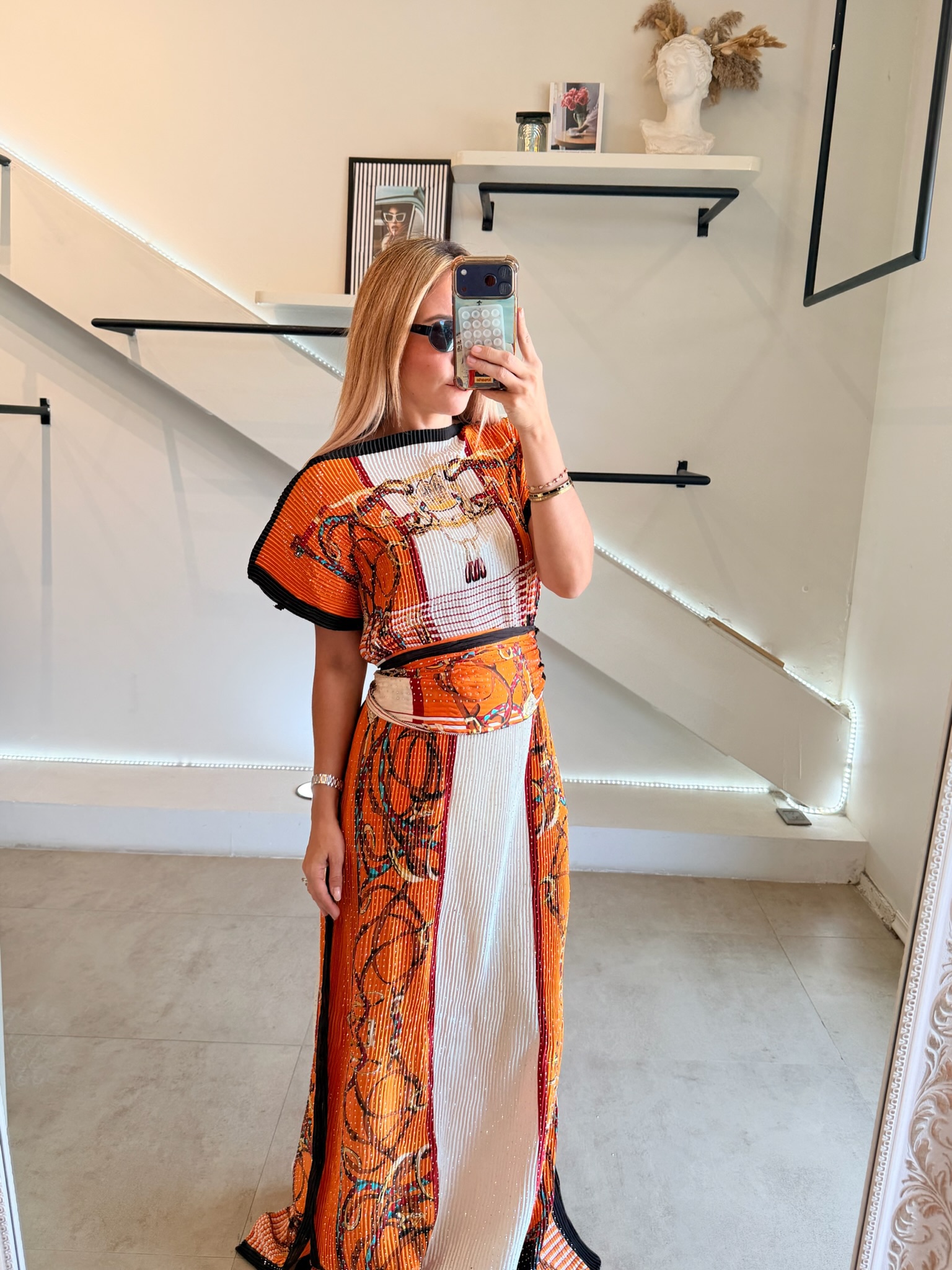 VESTIDO PLISADO ORANGE