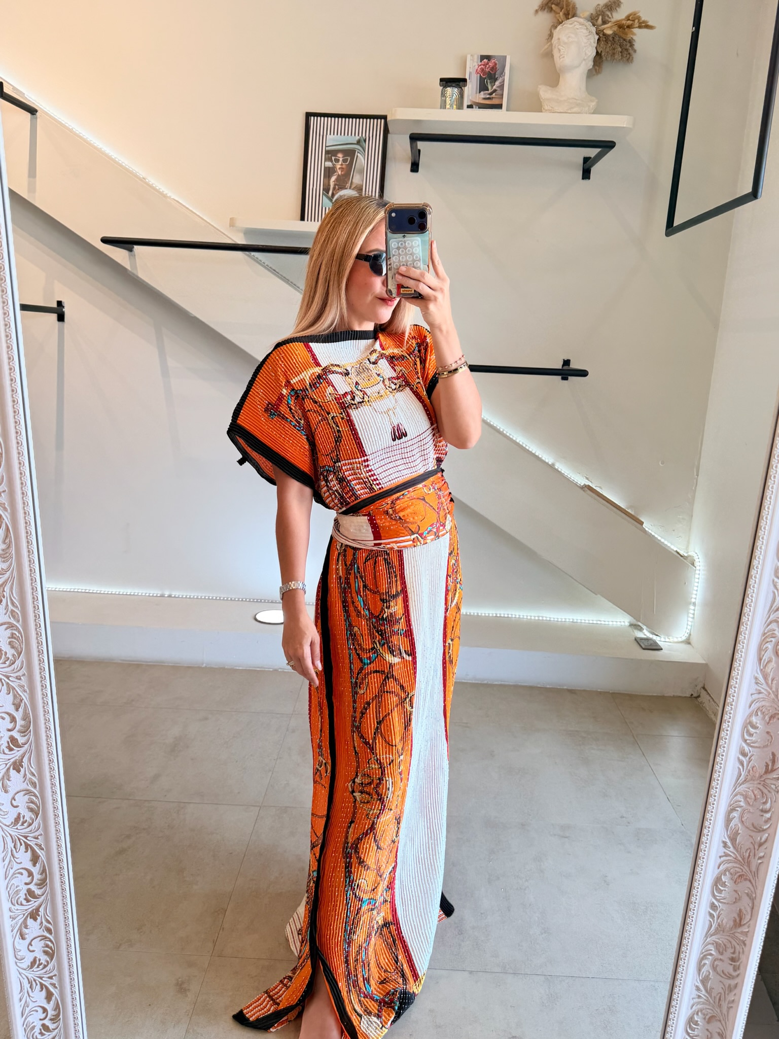VESTIDO PLISADO ORANGE - Imagen 3