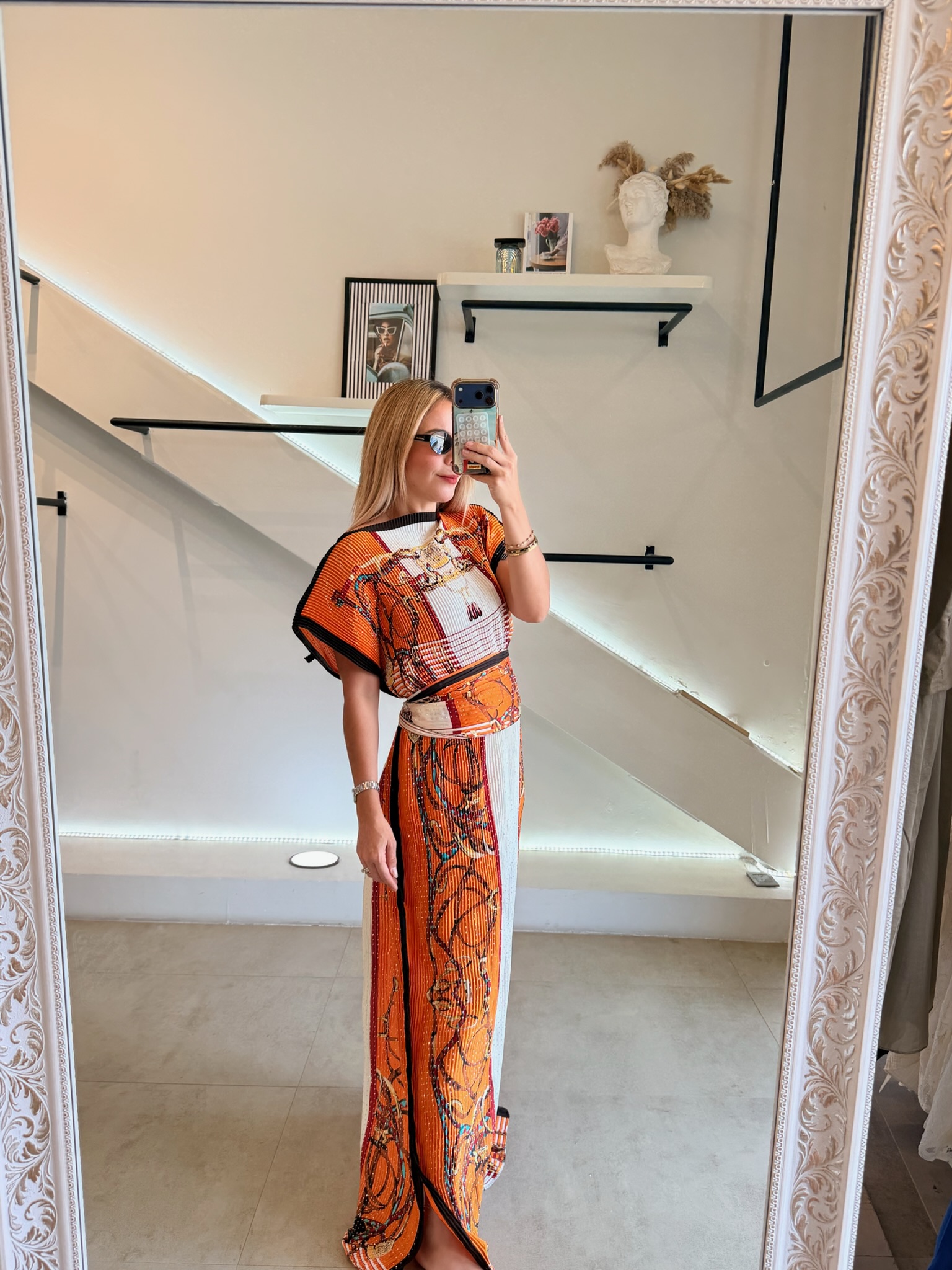 VESTIDO PLISADO ORANGE - Imagen 7