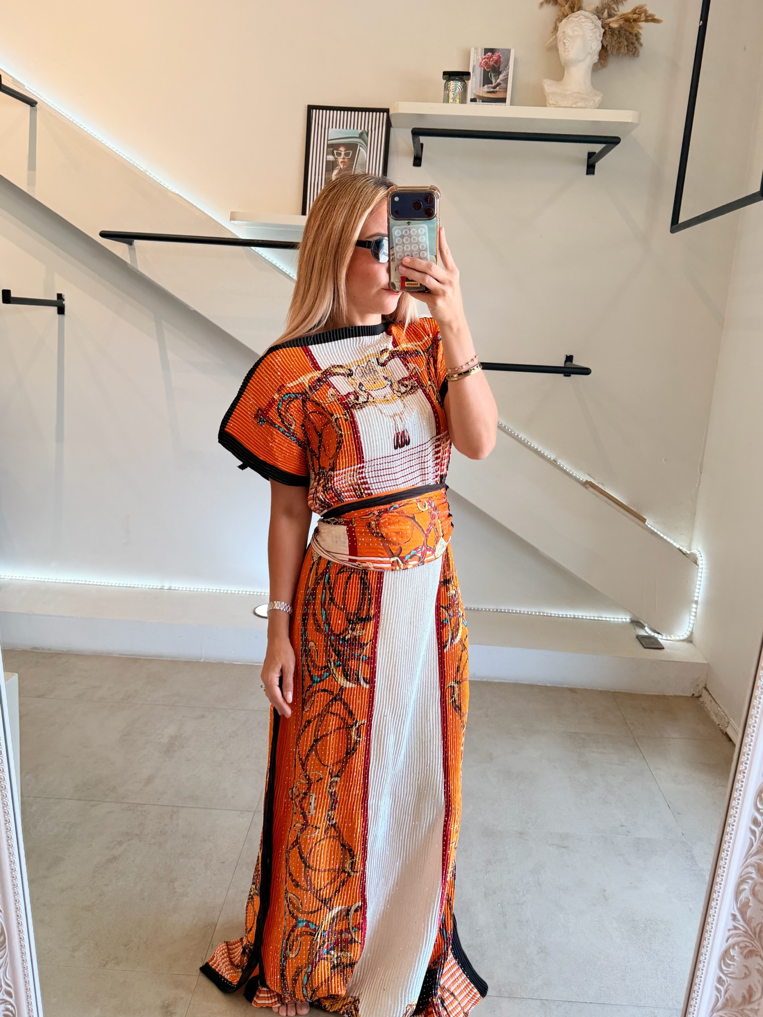 VESTIDO PLISADO ORANGE - Imagen 2
