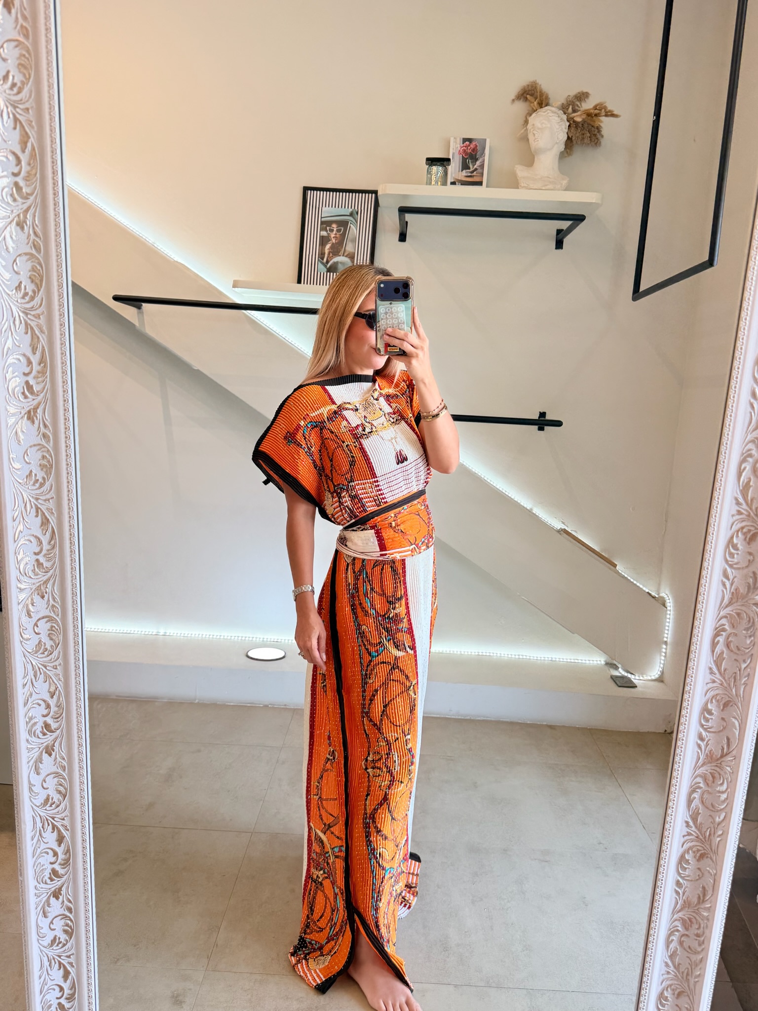 VESTIDO PLISADO ORANGE - Imagen 9