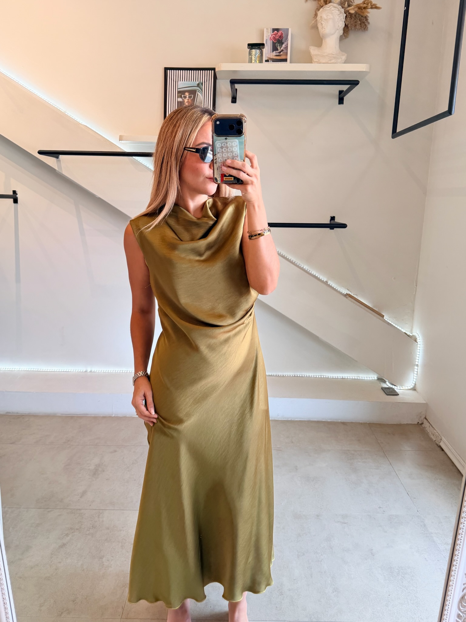 VESTIDO SATIN ITALIANO GREEN - Imagen 6
