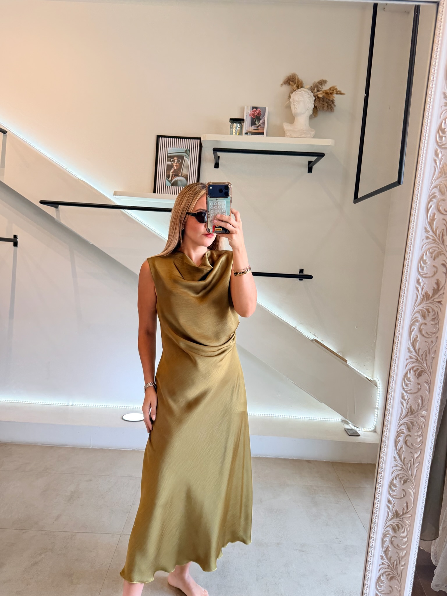 VESTIDO SATIN ITALIANO GREEN - Imagen 4