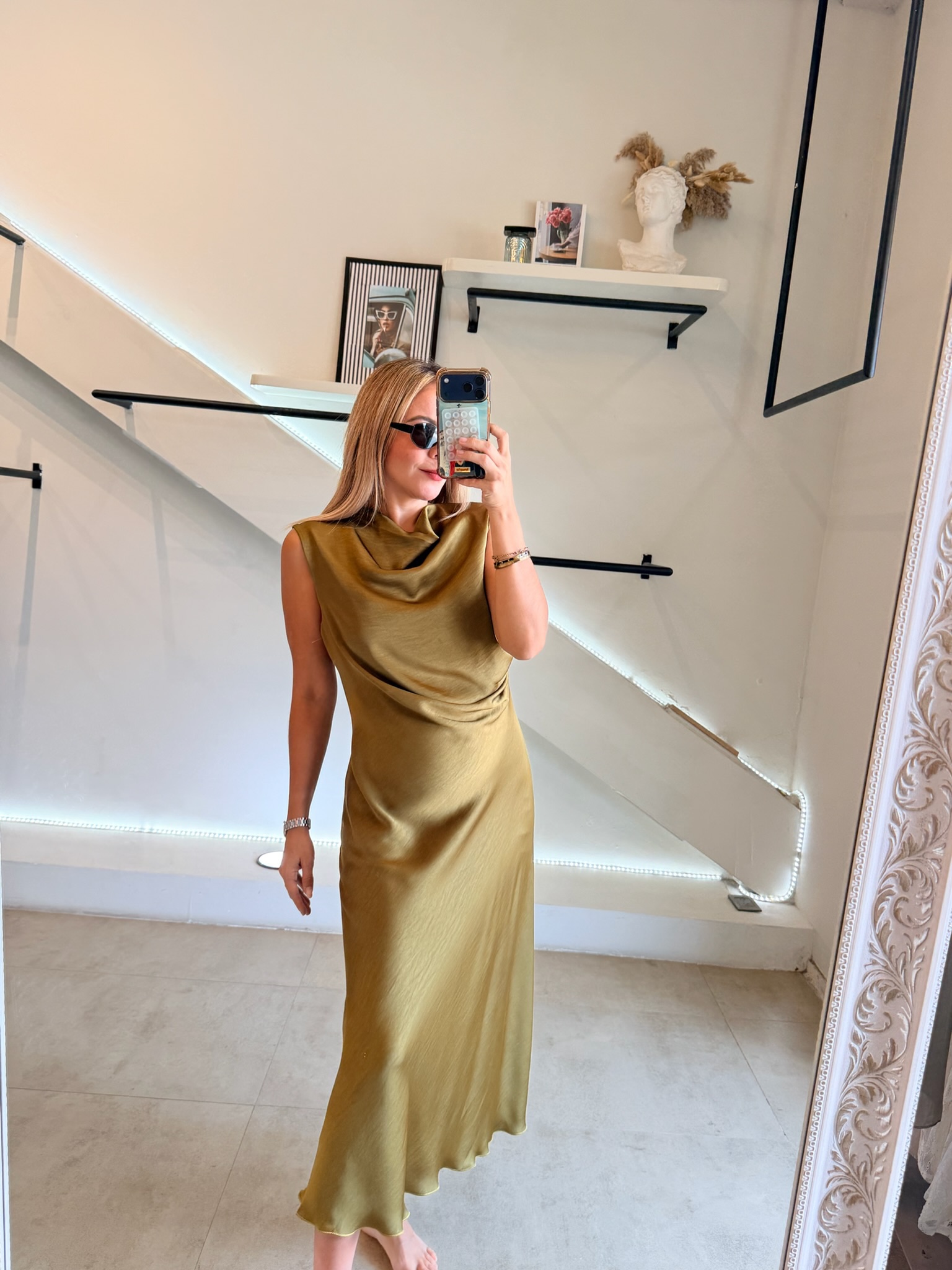 VESTIDO SATIN ITALIANO GREEN - Imagen 7