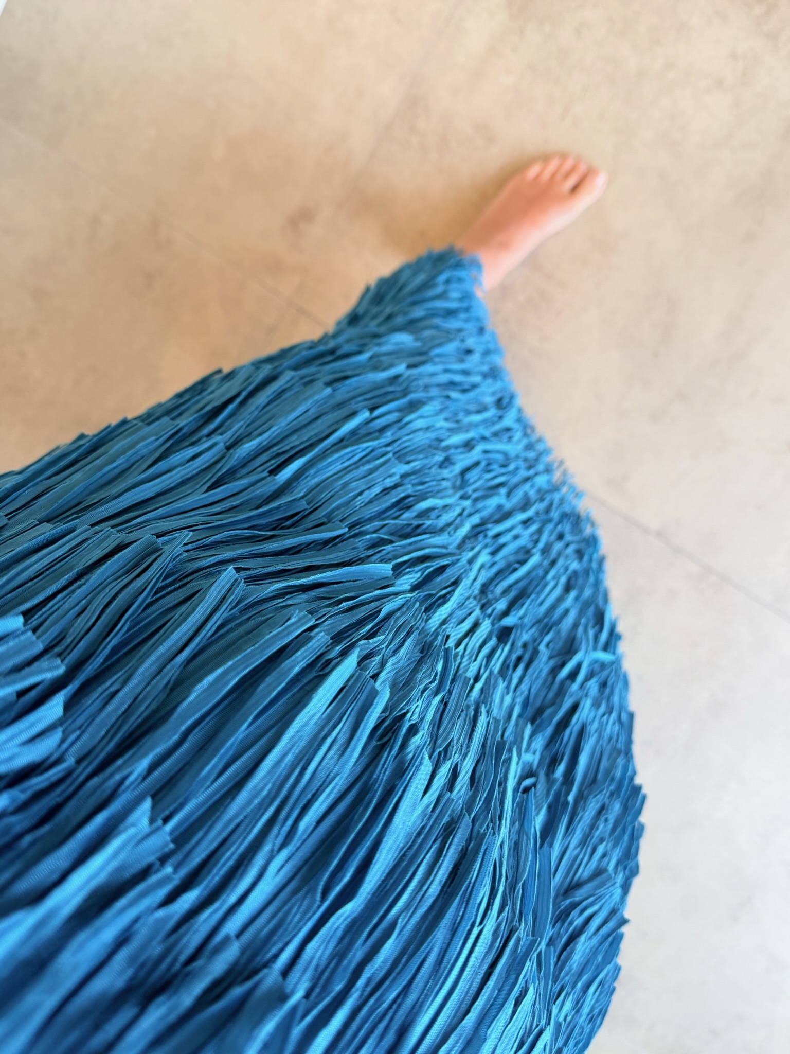 VESTIDO FLECOS TURQUESA - Imagen 9