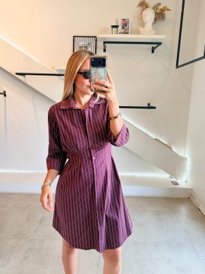 VESTIDO BURGUNDY LINES