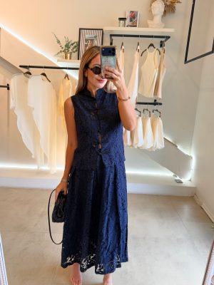 CONJUNTO NAPOLEÓN ENCAJE BLUE
