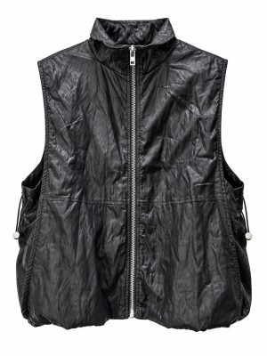 CHALECO EFECTO PIEL BLACK