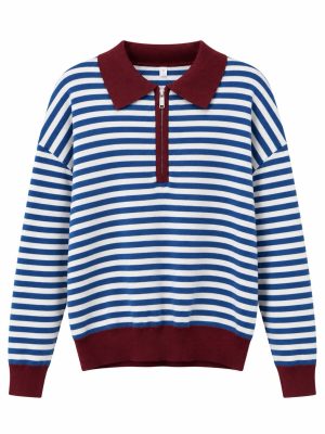 BLUSA RAYAS BLUE BURGUNDY