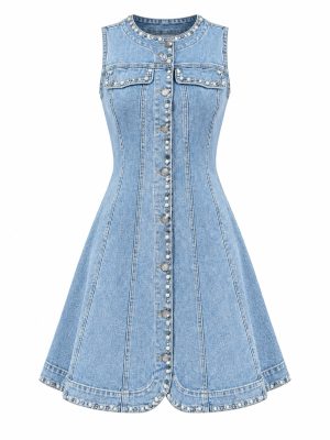 VESTIDO DENIM PERLAS