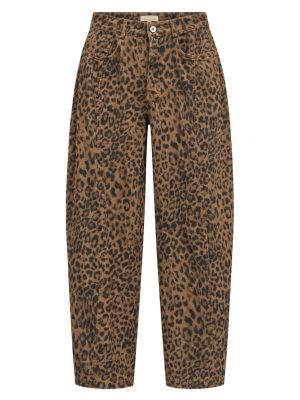 JEANS BARREL LEOPARD PRINT