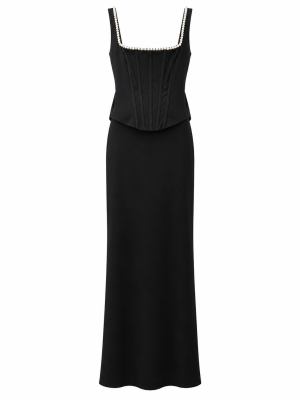 VESTIDO BLACK CORSET PERLA