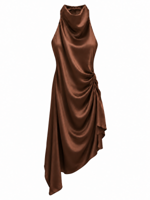 VESTIDO SATÍN BROWN