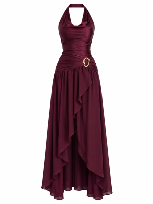 VESTIDO HALTER BURGUNDY