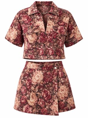 CONJUNTO FLORES DENIM
