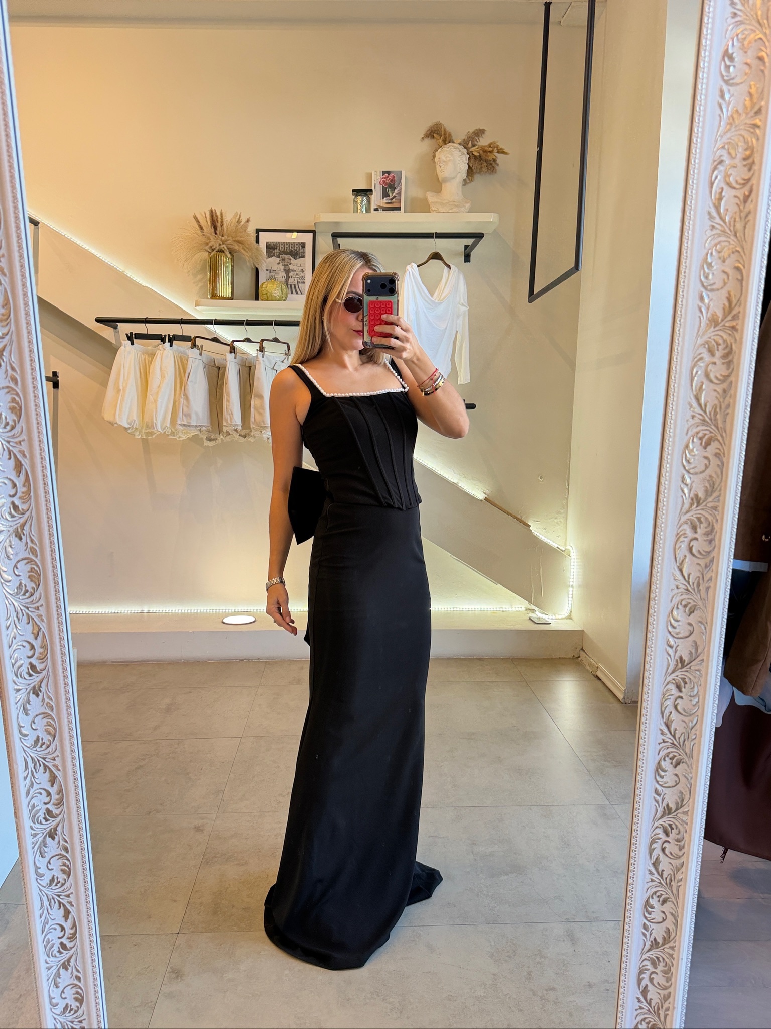 VESTIDO BLACK CORSET PERLA - Imagen 9