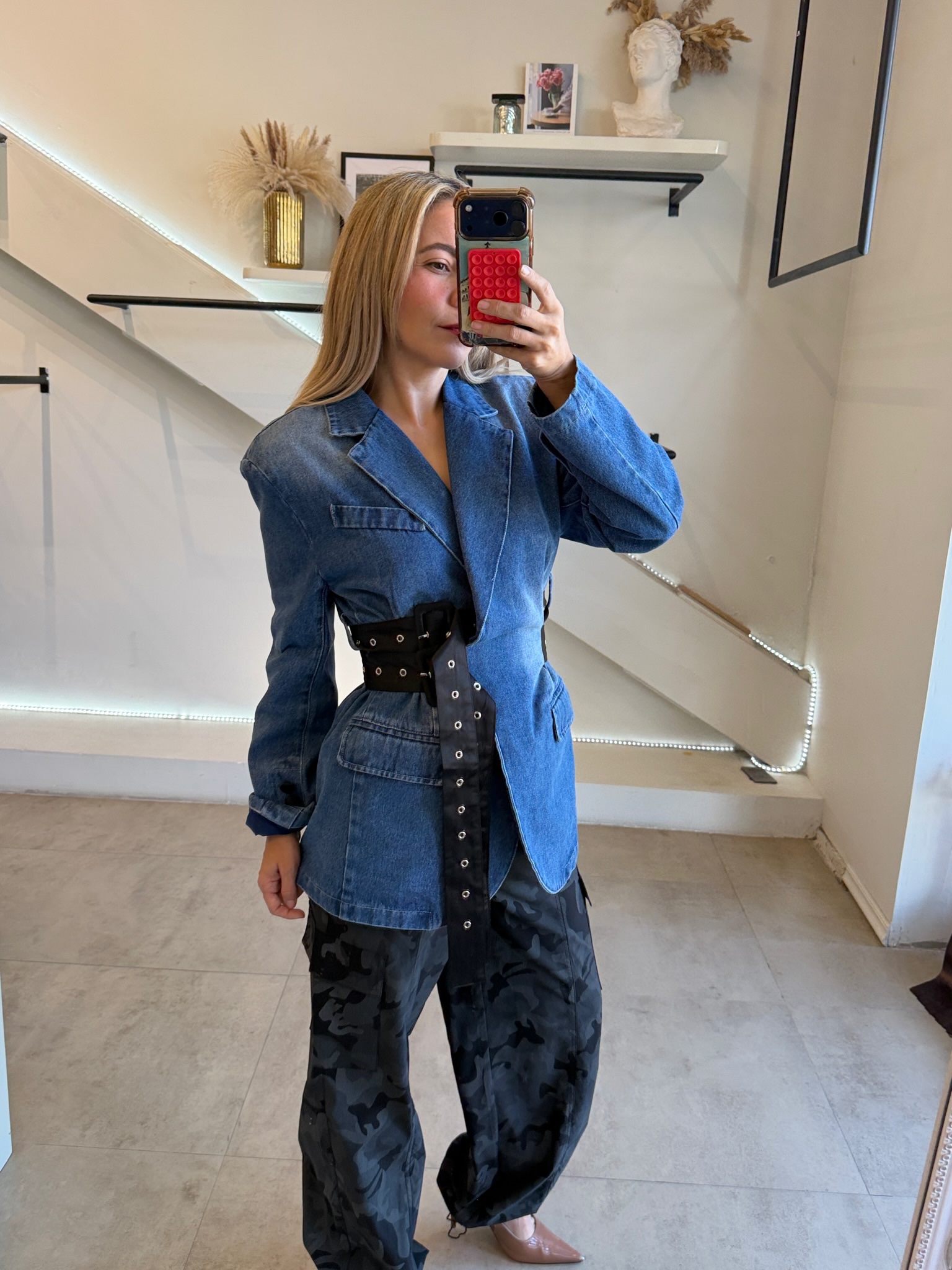 BLAZER DENIM CINTURÓN - Imagen 5