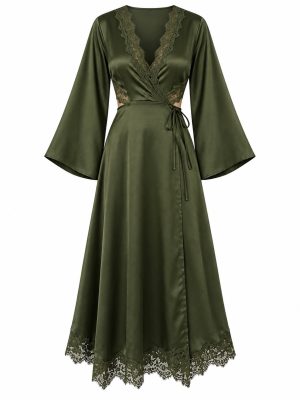 VESTIDO SATIN LACE GREEN