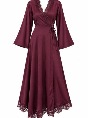 VESTIDO SATIN LACE BURGUNDY